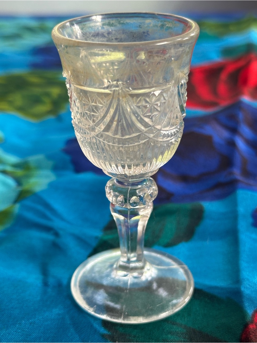 Clear Pressed Glass Goblet - Elegant Clear Stemware